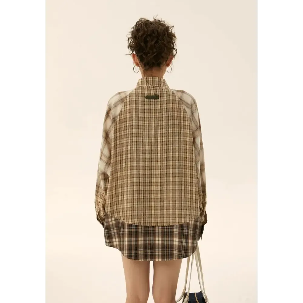Multi Pattern Plaid Shirt for a Grunge Aesthetic Casual Look