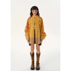 Multi Pattern Plaid Shirt for a Grunge Aesthetic Casual Look
