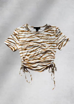 Nevaeh Crop Top - Ivory/Camel