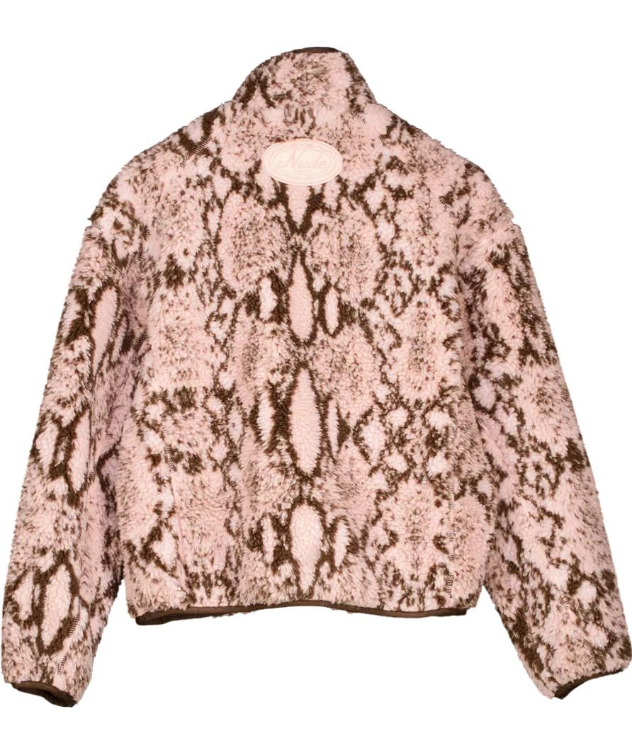 Nude Project Pink Snake Sherpa Jacket UK S