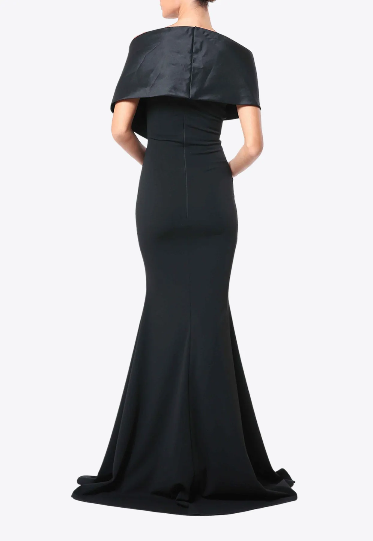 Off-Shoulder Crepe Gown