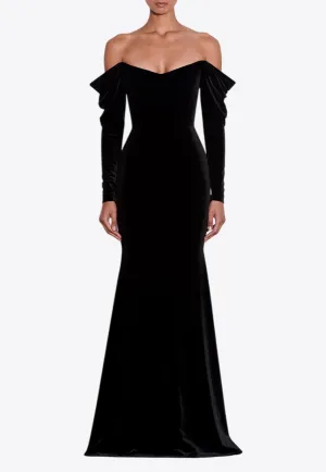 Off-Shoulder Velvet Gown