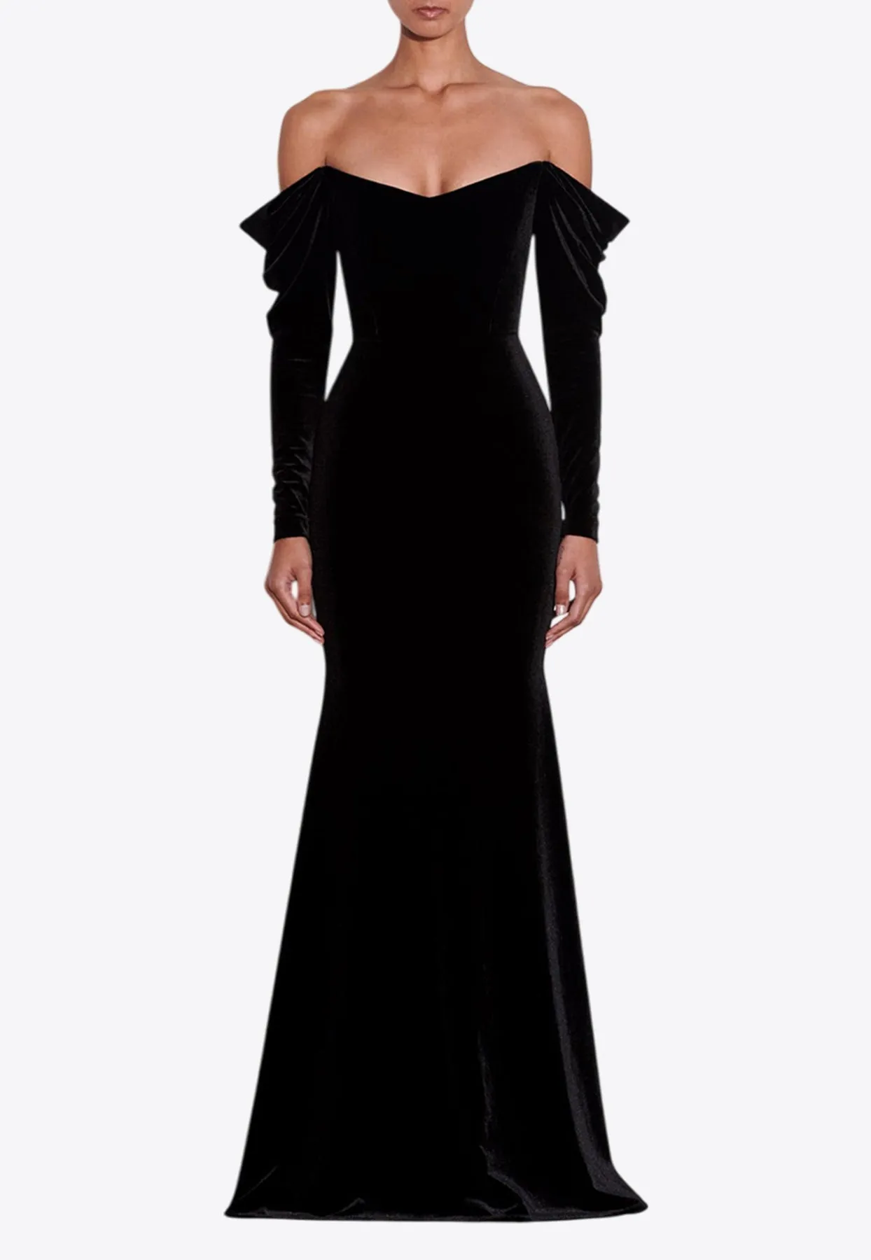 Off-Shoulder Velvet Gown