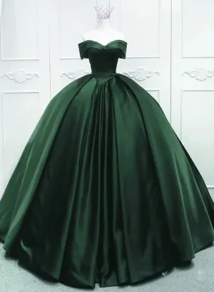 Off the Shoulder Ball Gown Satin Quinceanera Dresses