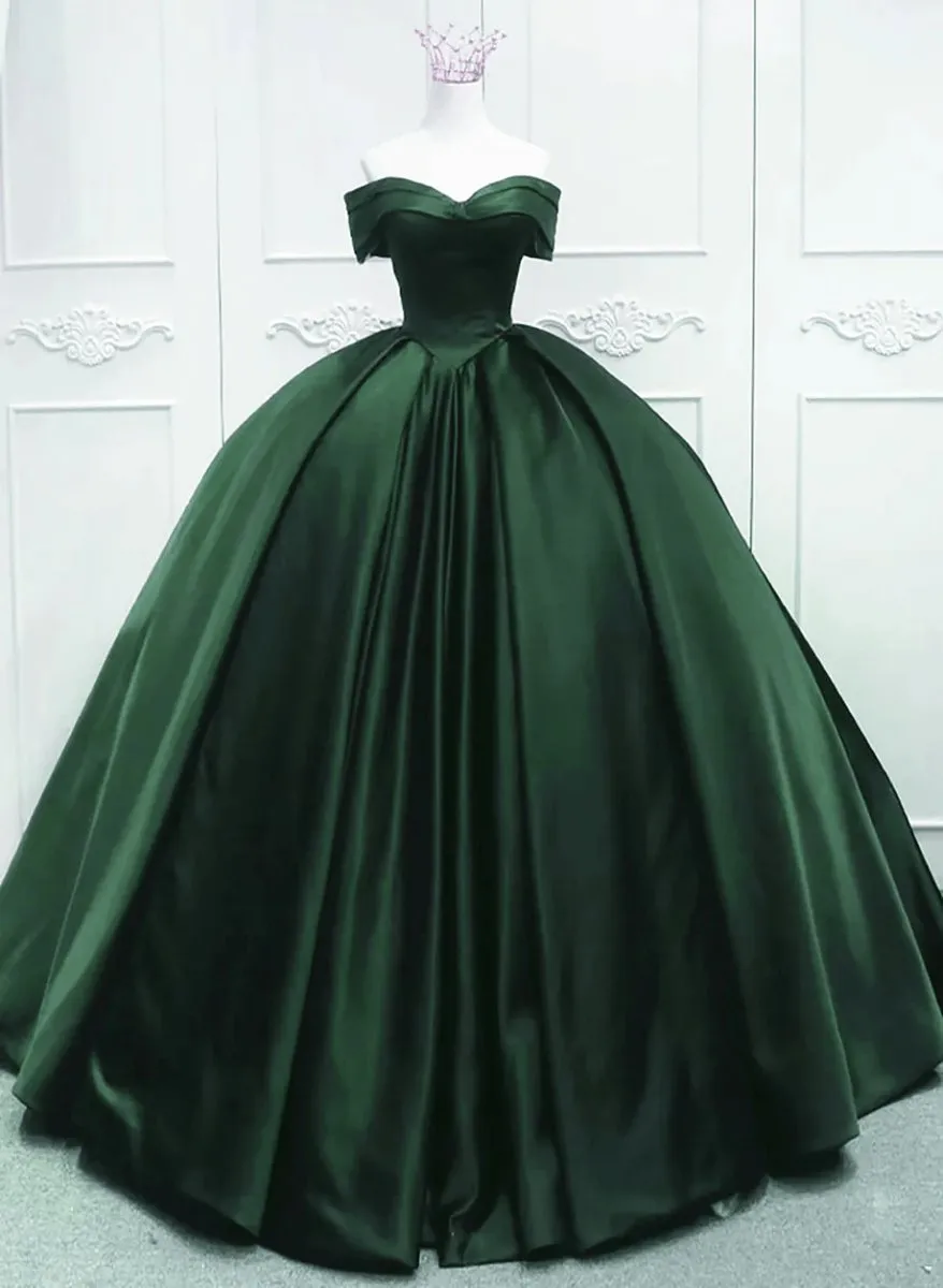 Off the Shoulder Ball Gown Satin Quinceanera Dresses