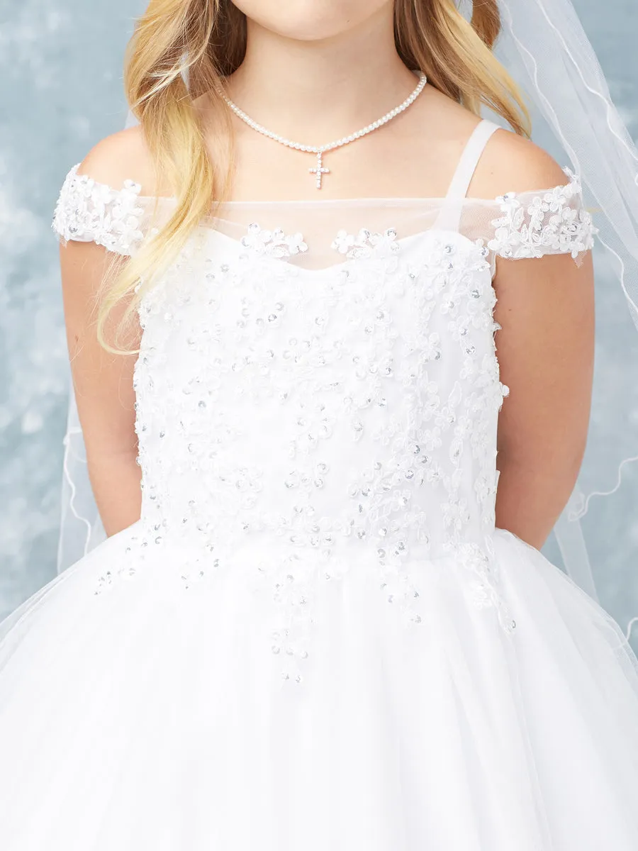 Off The Shoulder Lace Tulle Dress 5761