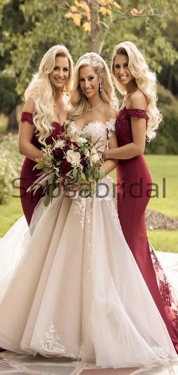 Off the Shoulder Mermaid Modest Bridesmaid Dresses WG785