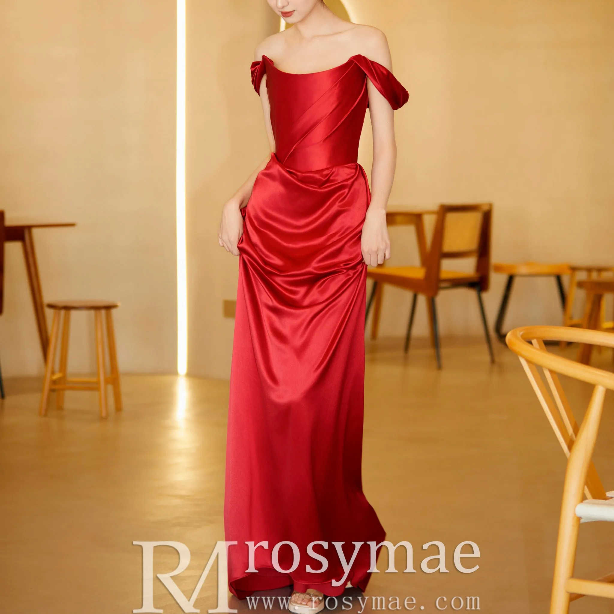 Off the Shoulder Slim Fit and Flare Formal Prom Dress