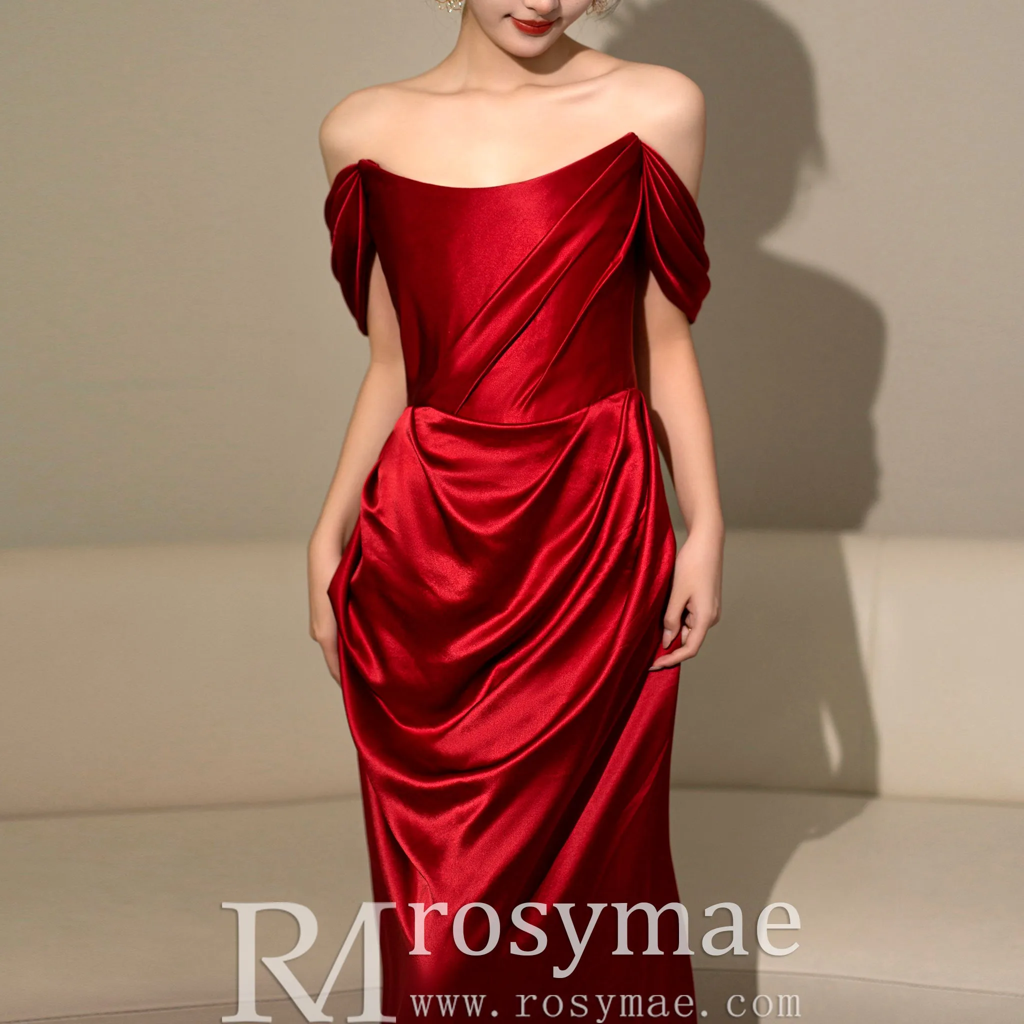Off the Shoulder Slim Fit and Flare Formal Prom Dress