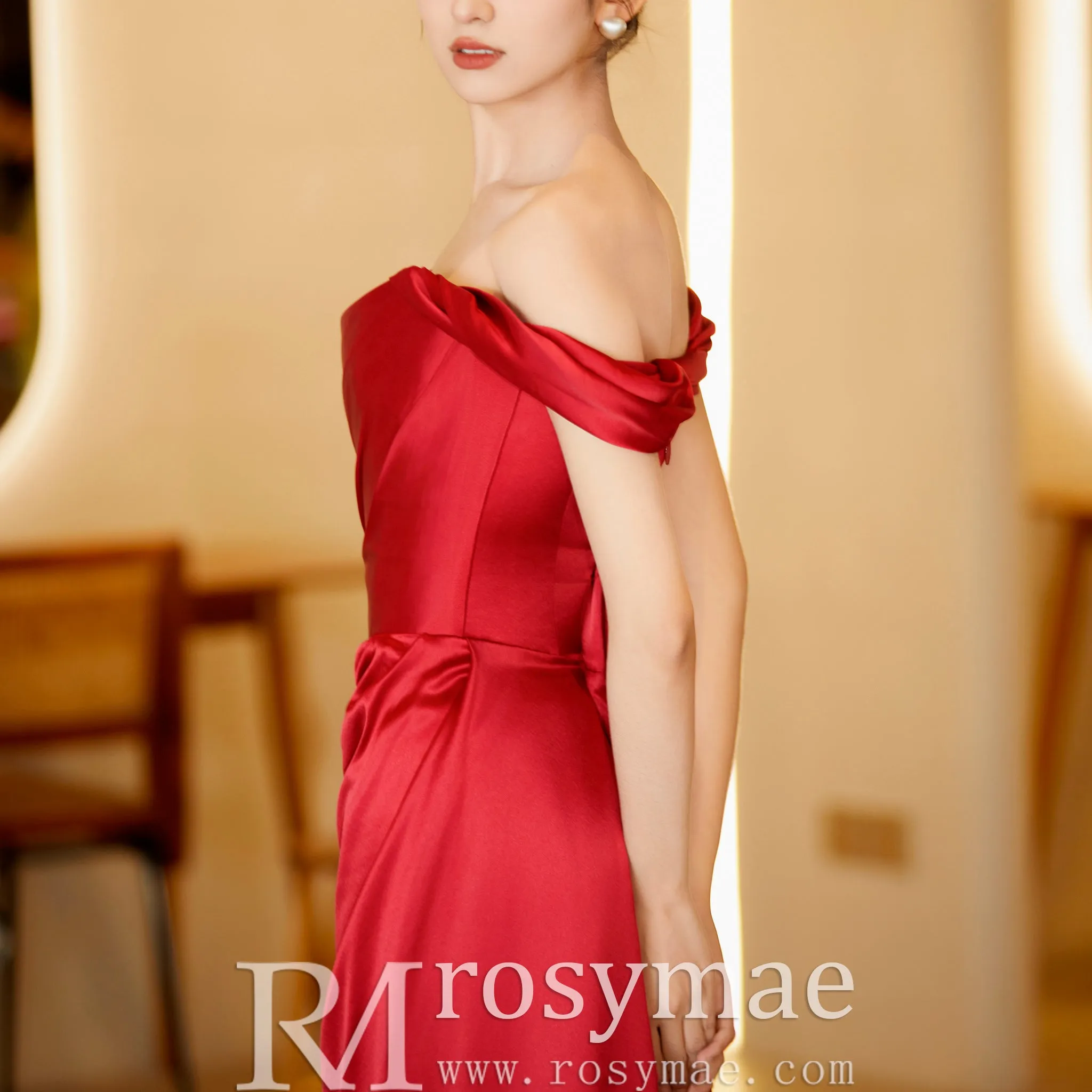 Off the Shoulder Slim Fit and Flare Formal Prom Dress