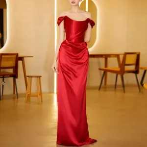 Off the Shoulder Slim Fit and Flare Formal Prom Dress