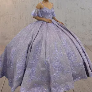 Off-the-Shoulder Straps Appliqued Quinceanera Dresses