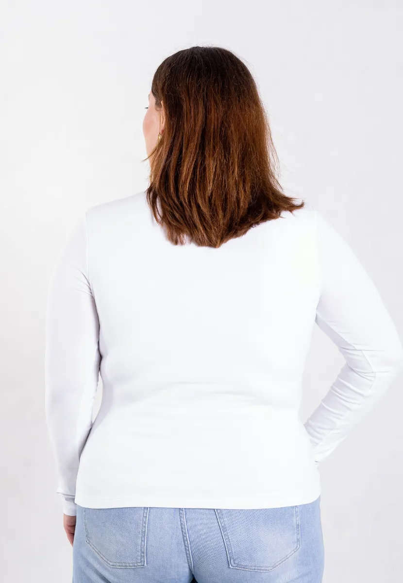 Organic Cotton Crew Long Sleeve T-Shirt, White