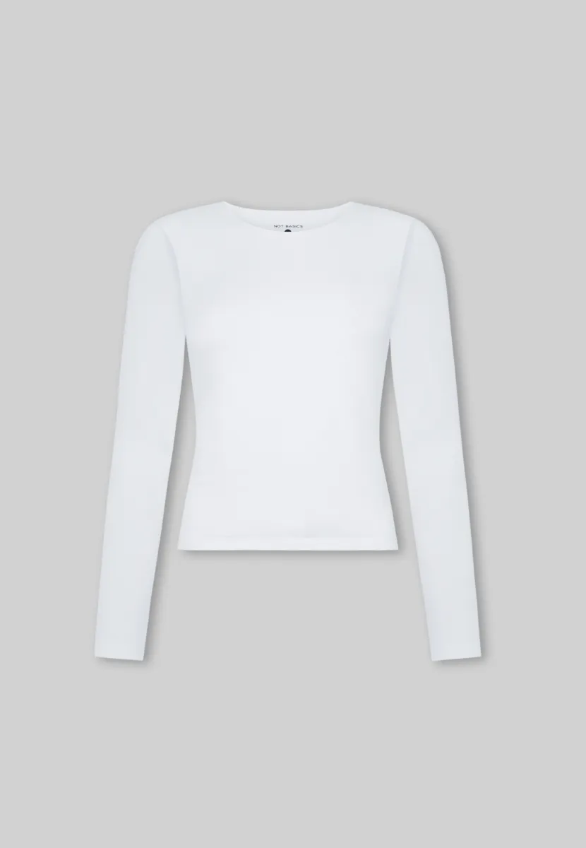 Organic Cotton Crew Long Sleeve T-Shirt, White