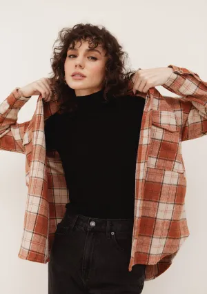 Oversized Plaid Jacket w Pocket