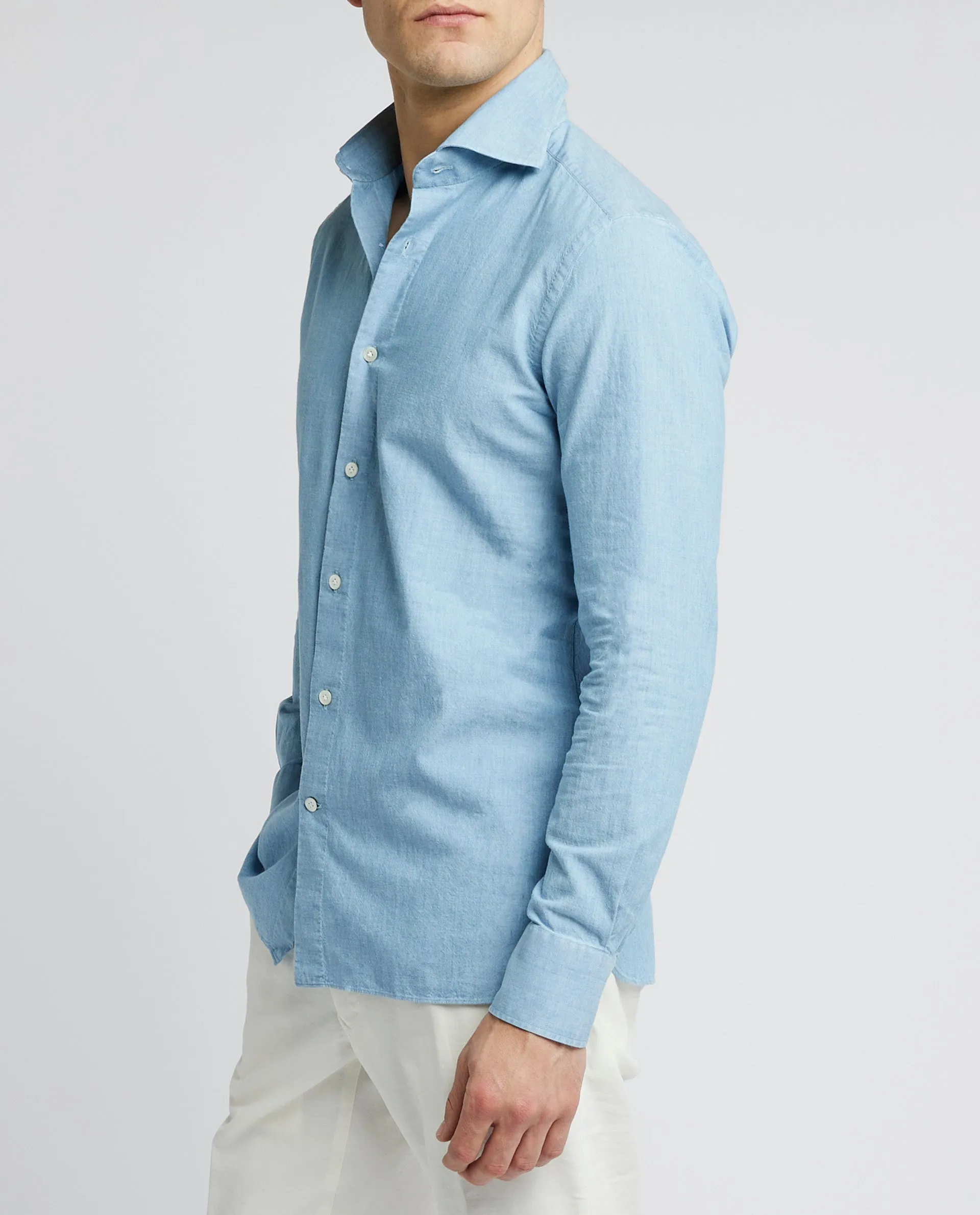 Oxford Denim Chambray Shirt - Lichtblauw