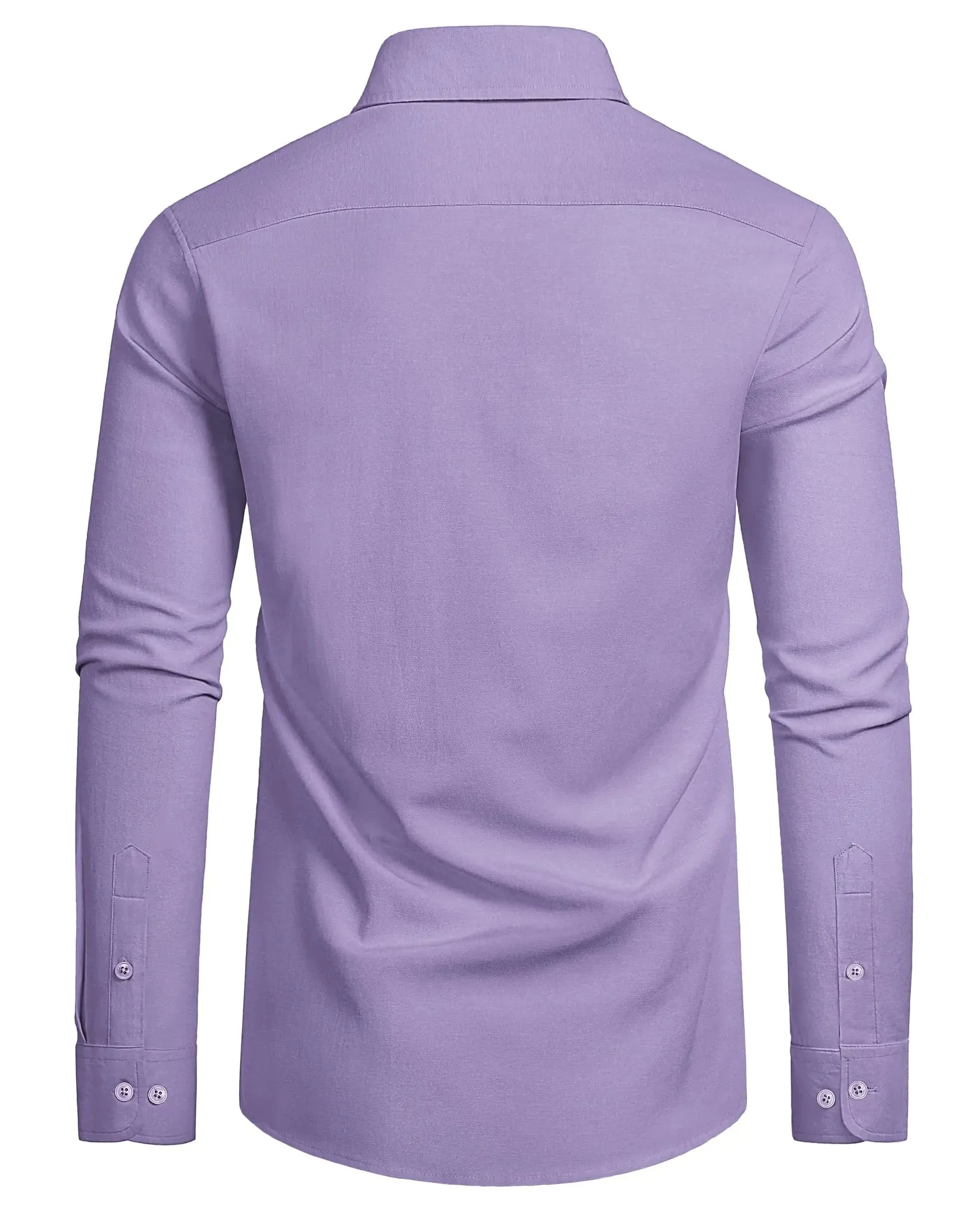 Oxford Dress Shirts for Men Long Sleeve Casual Button Down Shirts Oxford Shirts for Men Dress Shirts with Pocket X-Large Purple