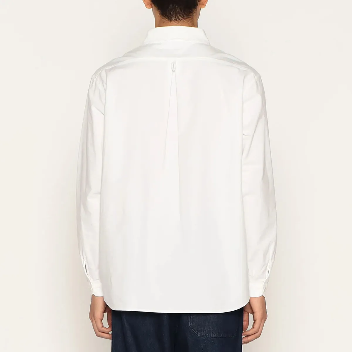 Oxford Round Collar Pullover Shirt Plain - White