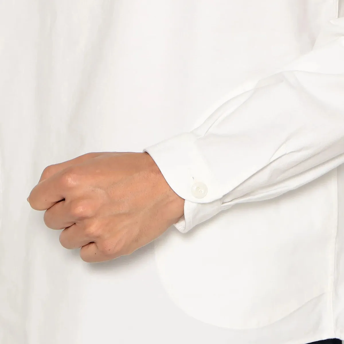 Oxford Round Collar Pullover Shirt Plain - White