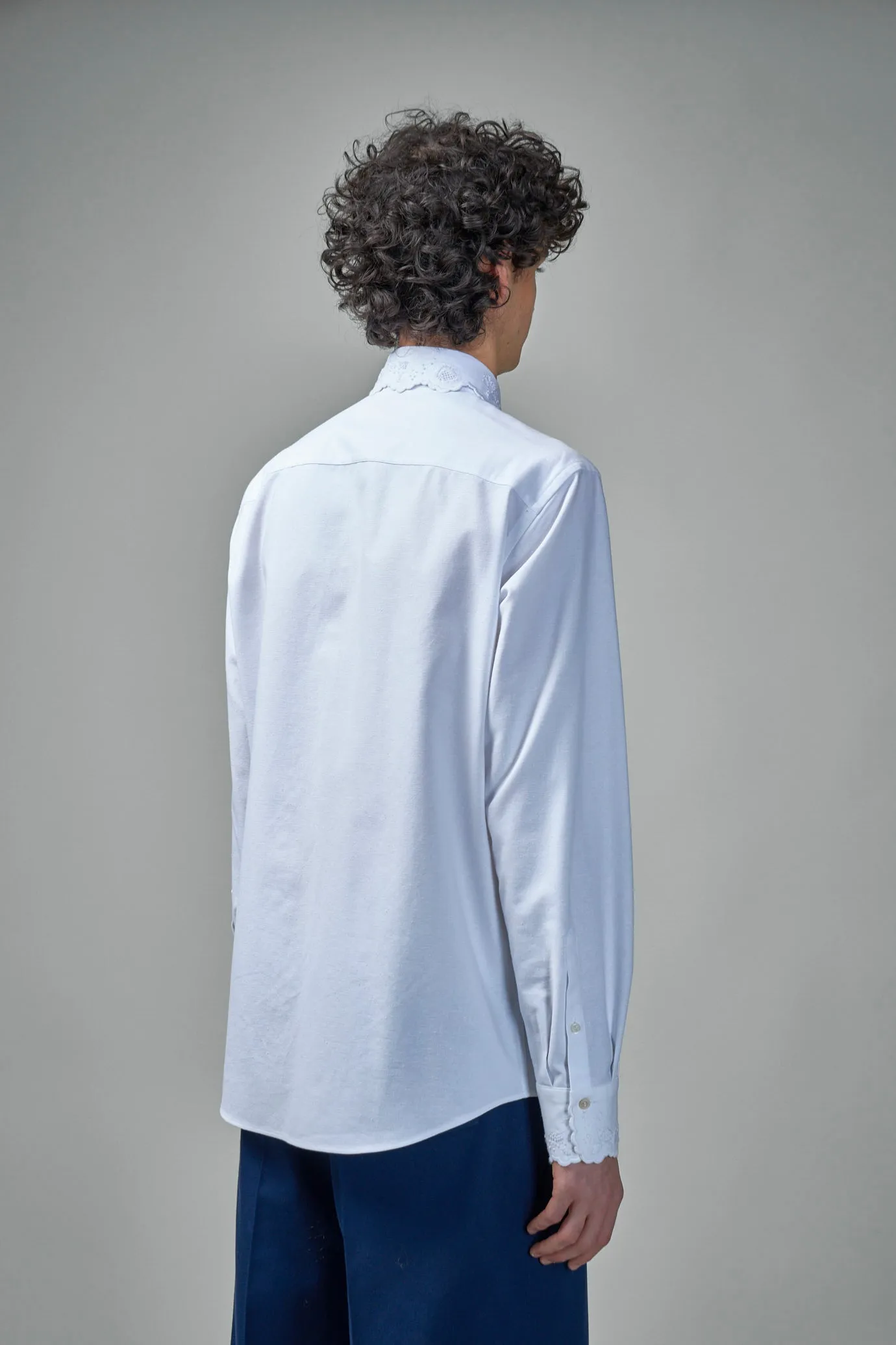Oxford Shirt with Camicia Maniche Lunghe Embroideries