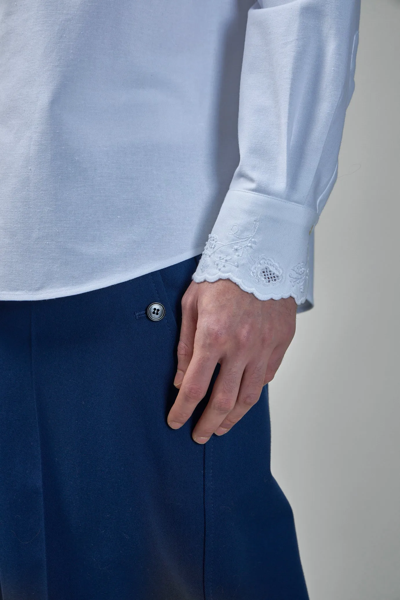 Oxford Shirt with Camicia Maniche Lunghe Embroideries