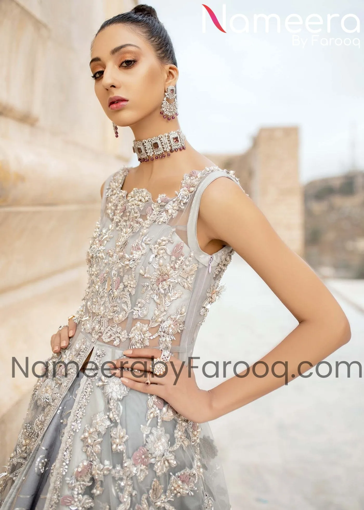 Pakistani Designer Attire in Walima Bridal Maxi #BN230