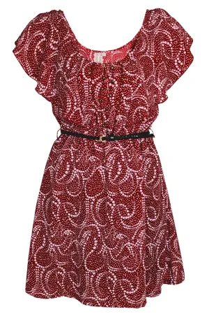 PALU Ruffled Burgundy Dress