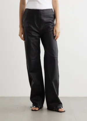 Panelled Leather Trousers