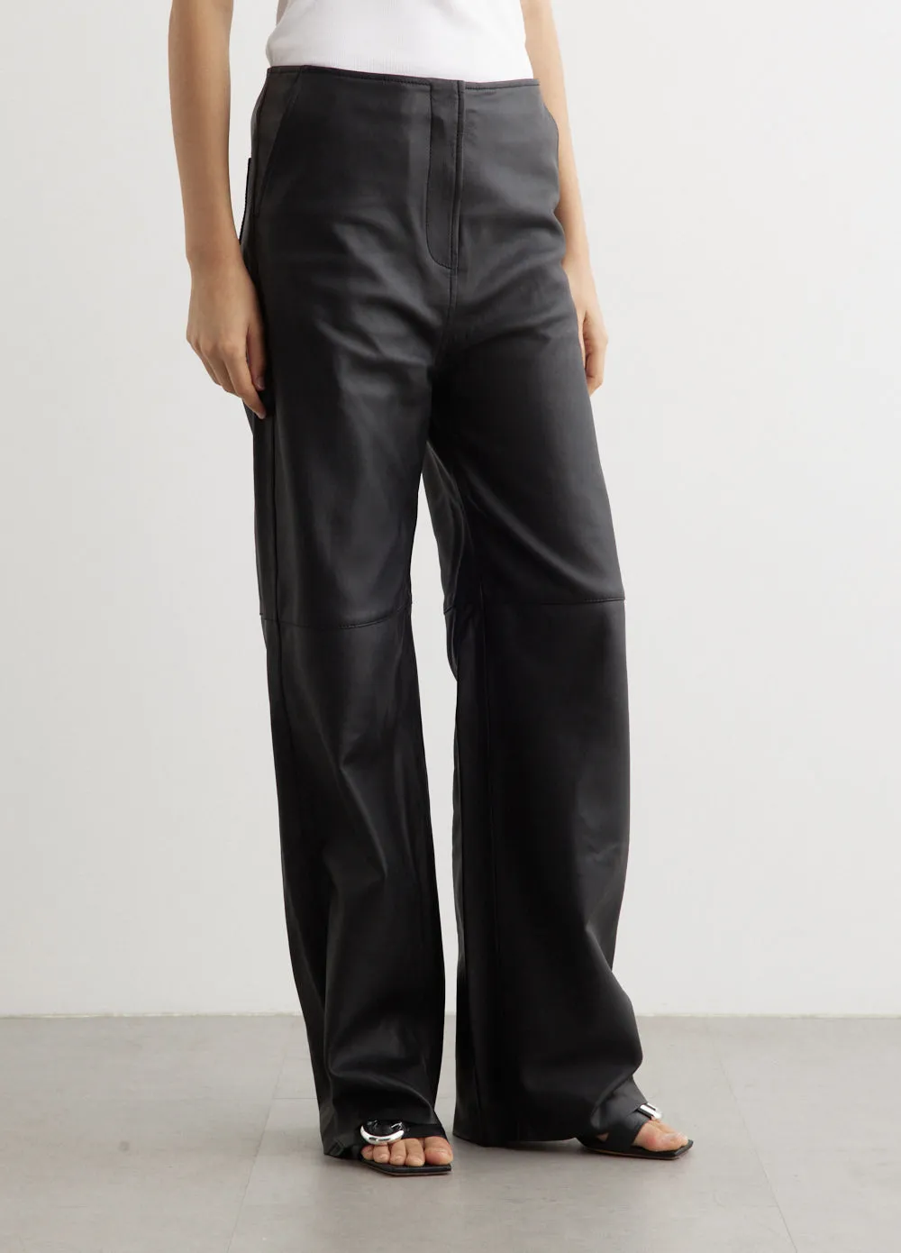 Panelled Leather Trousers