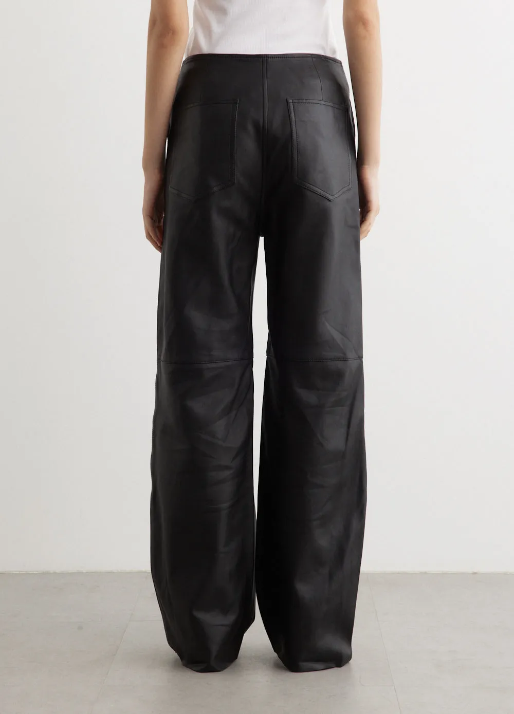 Panelled Leather Trousers