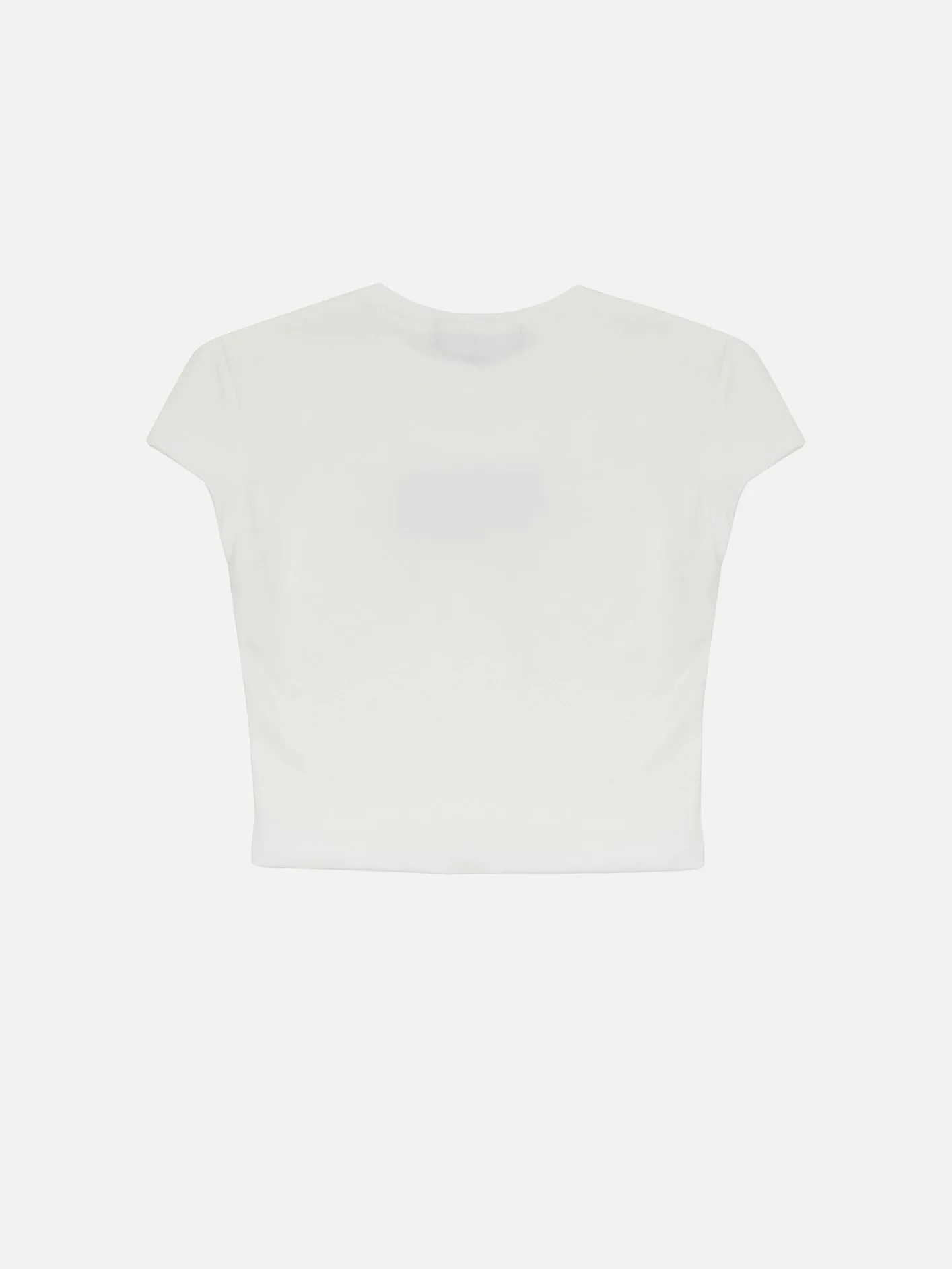 Patch Cropped T-Shirt- White