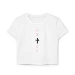 Peace Cropped Tee Shirt