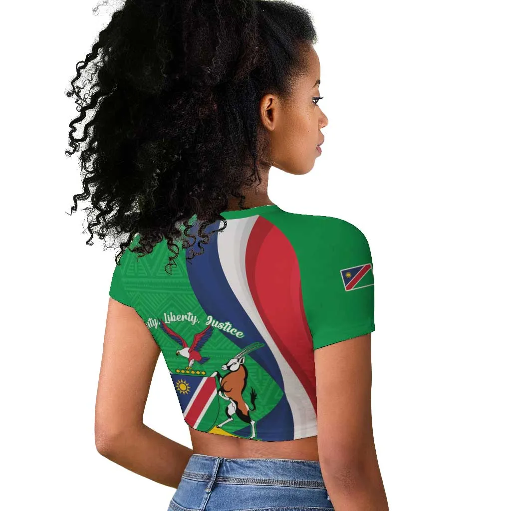 Personalised Namibia Raglan Cropped T shirt 35th Anniversary Independence Day LT15