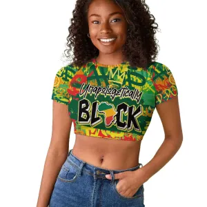 Personalized African Design Raglan Cropped T shirt - Unapologetically Black DT02