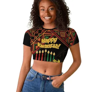 Personalized African Happy Kwanzaa Raglan Cropped T shirt LT01