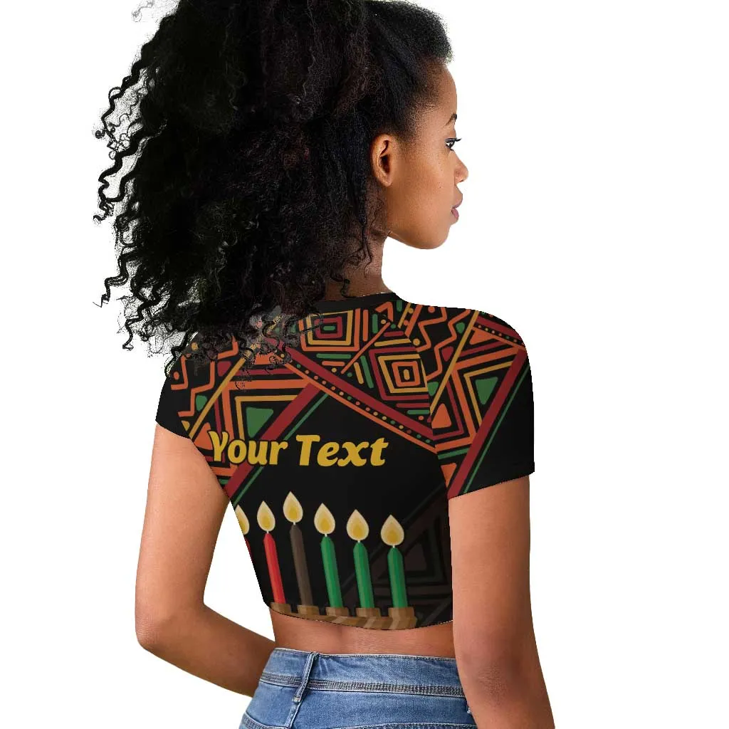 Personalized African Happy Kwanzaa Raglan Cropped T shirt LT01