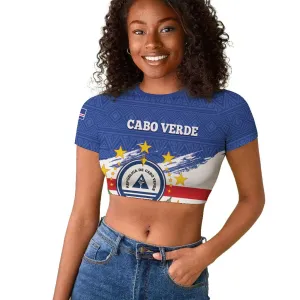 Personalized Cape Verde Raglan Cropped T shirt Coat Of Arms - African Pattern LT14