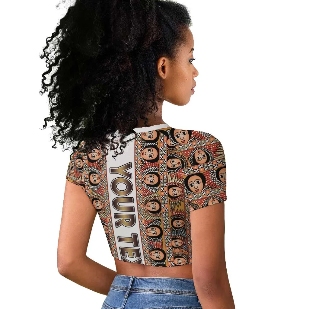 Personalized Ethiopia Raglan Cropped T shirt Ethiopian Tewahedo Angel Orthodox LT15