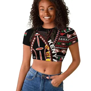 Personalized Kenya Raglan Cropped T shirt Jamhuri Day, Kenya Shield LT01