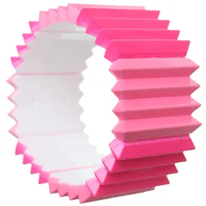 Pink Two Tone Pleated Ruffle Stretch Bracelet