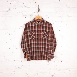 Plaid Check Shirt - Brown - M