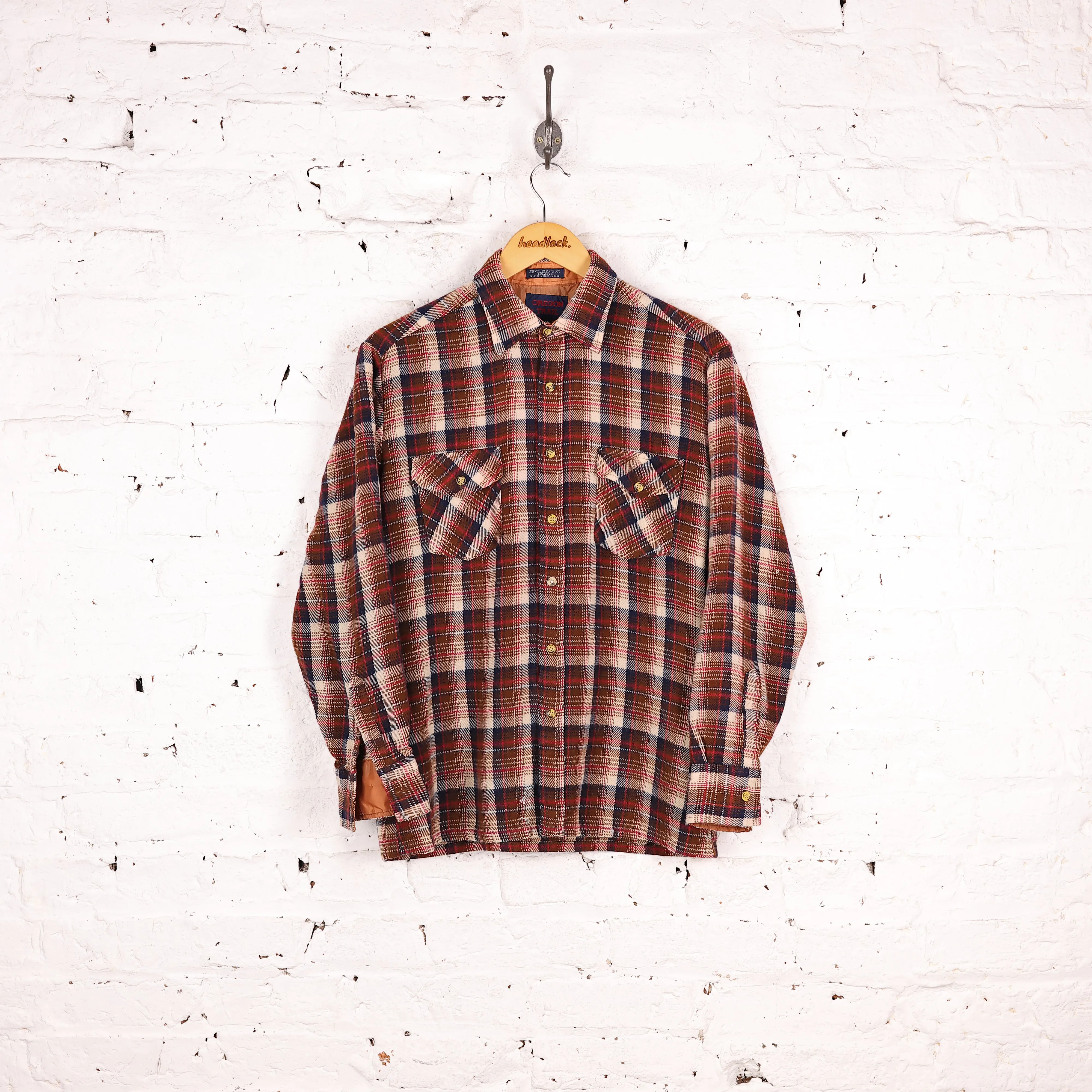 Plaid Check Shirt - Brown - M