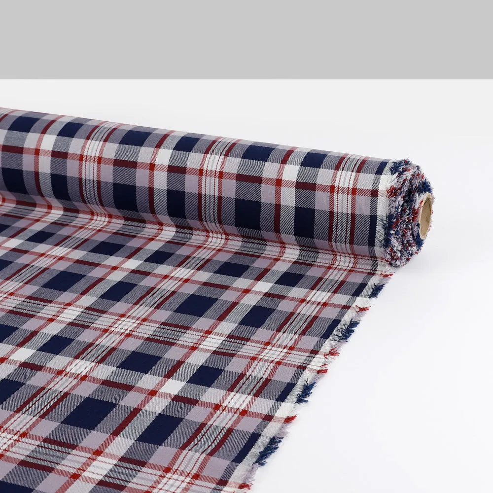 Plaid Cotton Twill - Lilac Ash / Navy