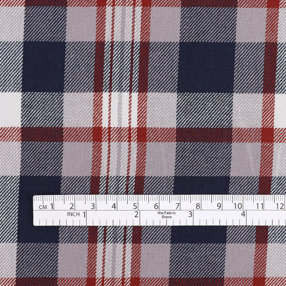 Plaid Cotton Twill - Lilac Ash / Navy