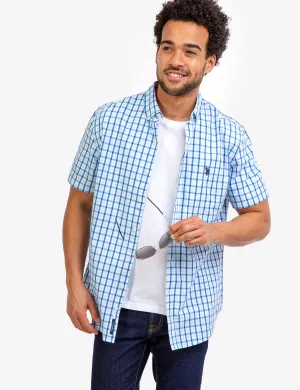 PLAID POPLIN SHORT SLEEVE SHIRT
