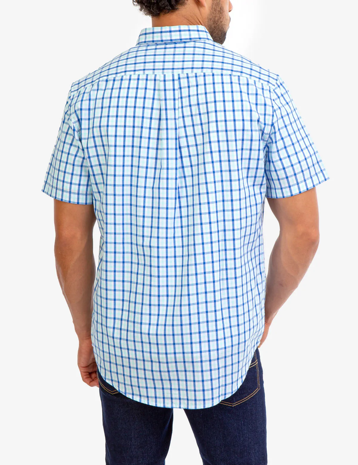 PLAID POPLIN SHORT SLEEVE SHIRT
