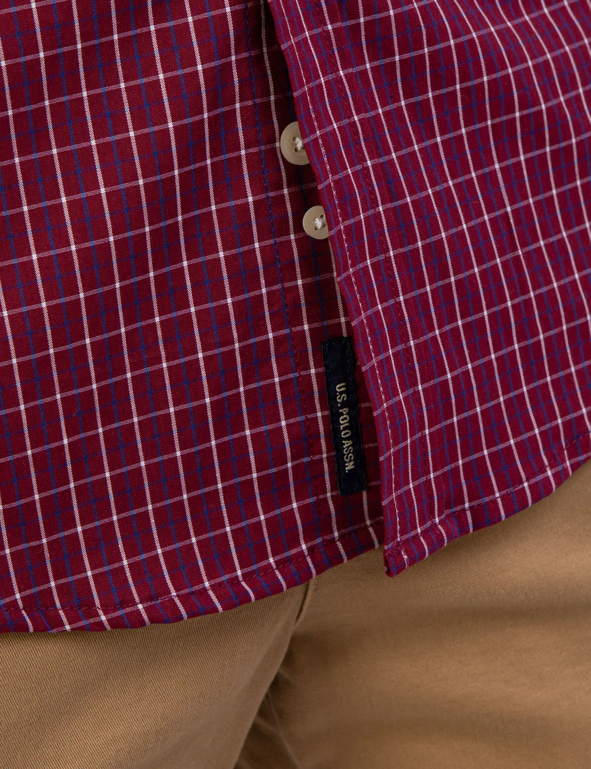 PLAID POPLIN STRETCH LONG SLEEVE SHIRT