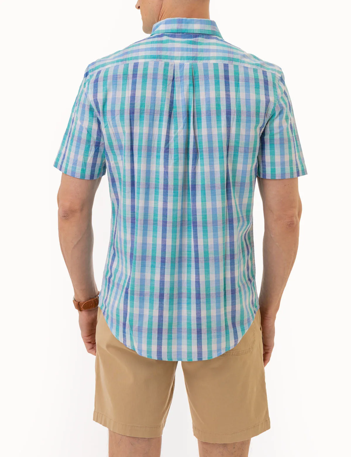PLAID SLUB POPLIN SHORT SLEEVE SHIRT