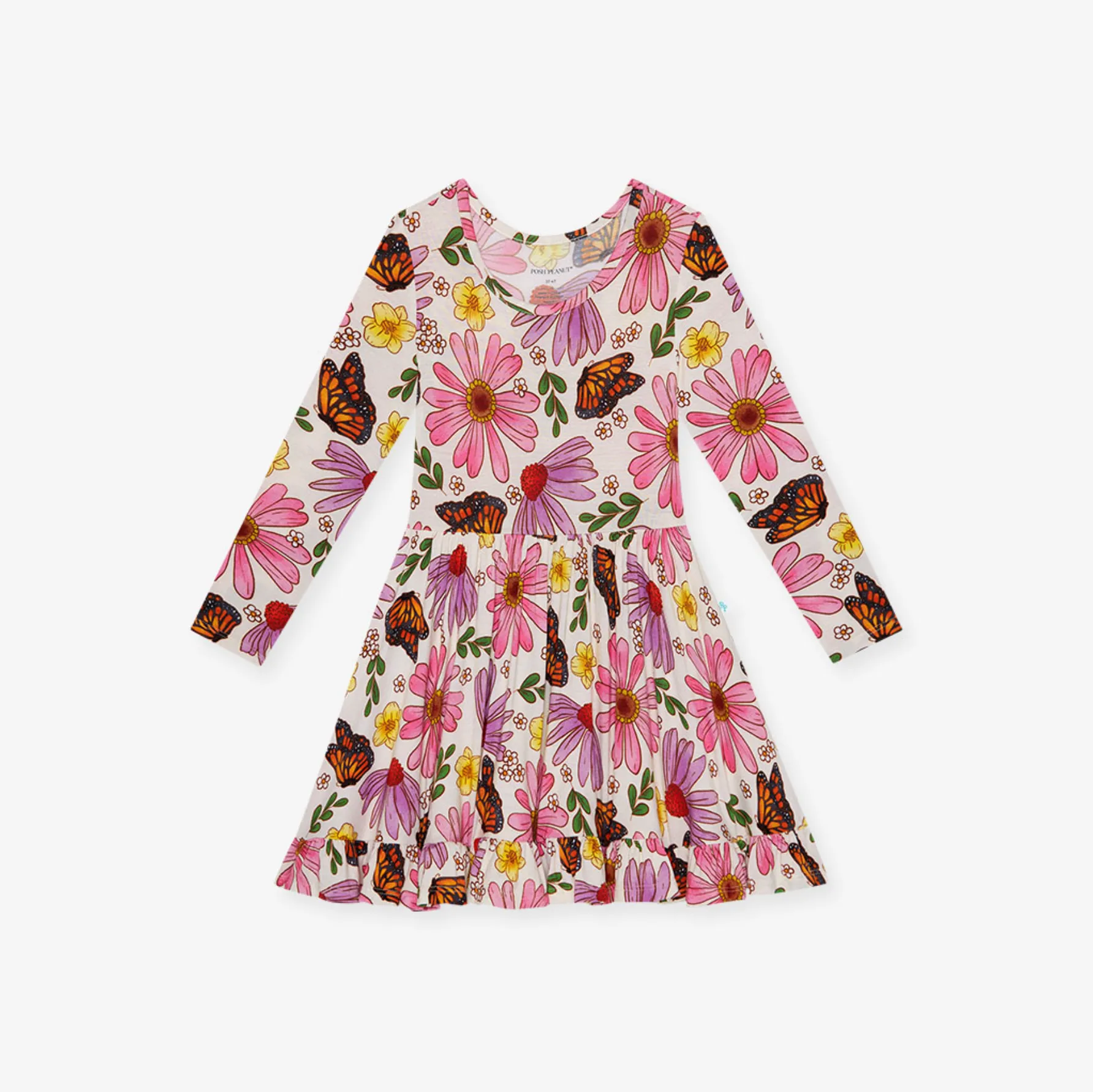 Posh Peanut Kaavia Long Sleeve Ruffled Twirl Dress