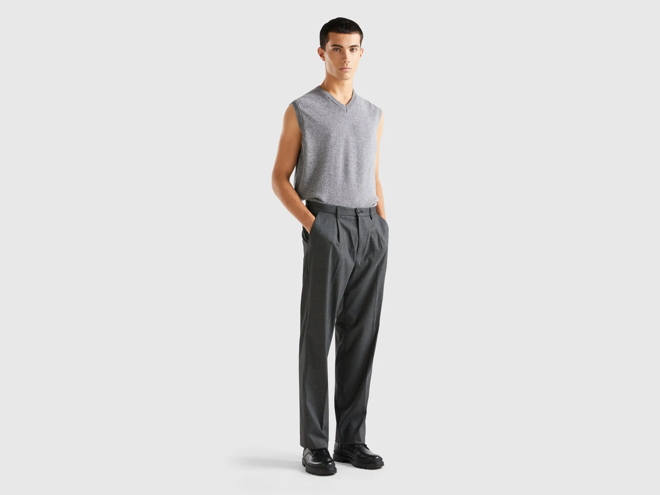 Printed Wide Leg Chinos